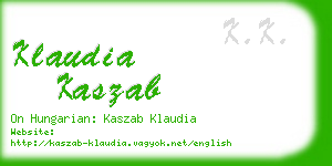 klaudia kaszab business card